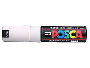 三菱鉛筆 ポスカ 太字 角芯 白 POSCA 水性マーカー 水性サインペン PC-8K.1 MITSUBISHI uni 業者様歓迎 △△