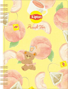 古川紙工 数量限定 リプトン BEAR'S TEA STAND リングノート B6 5mm方眼 ピーチティー Lipton XH28 FURUKAWASHIKO 業者様歓迎