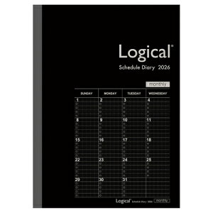 ナカバヤシ ロジカルダイアリー 2026年 月間ノートタイプ B5 ブラック NS-B502-26BD Nakabayashi 業者様歓迎
