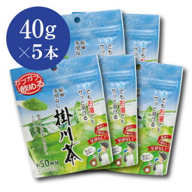 インスタント 掛川茶 5本セット (40g入×5袋) 送料無料 【インスタントティー 緑茶 静岡茶 深蒸し茶 粉 粉末 さらさら パウダータイプ カテキン