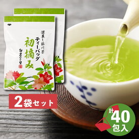 初摘み ティーバッグ (3g×20包×2パック) 糸付き ナイロン 緑茶 ティーパック 送料無料 ／ 静岡県産 深蒸し茶 掛川茶 煎茶 高級緑茶 茶葉 お茶 セット 新茶