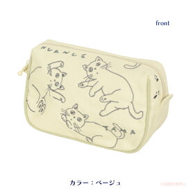 ニュアンスたまポーチ(ノアファミリー 猫グッズ ネコ雑貨 ねこ柄 女性 大人可愛い メイク 化粧 ポケット多め プレゼント ギフト 感謝 お礼 2024ss） 051-A1002