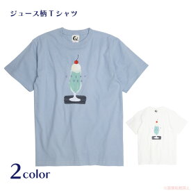 メロンソーダTシャツ(夏 かわいい シンプル カジュアル レディースサイズ プレゼント ギフト メロンソーダ ジュース） 051-C-F021