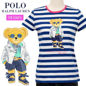 POLO by Ralph Lauren Girl'sポロベアー キャップスリーブ ボーダー半袖Tシャツラルフローレン ガールズ送料無料