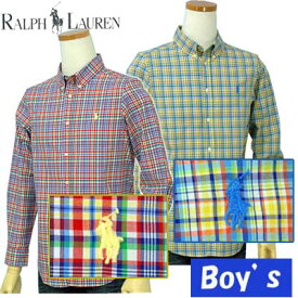 POLO by Ralph Lauren Boy'sラルフローレンマルチチェック長袖シャツ【クリアランス、見切り処分品】