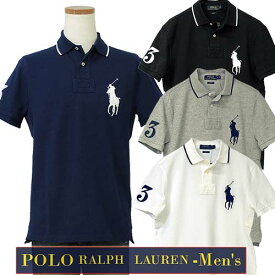 POLO Ralph Lauren Men'sビッグポニー半袖鹿の子ポロシャツスリムフィット【ラルフローレン】XL,大きいサイズ【送料無料】