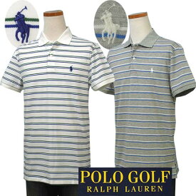 POLO Golf Ralph Laurenボーダー半袖鹿の子ポロシャツ【ラルフローレン】XL,大きいサイズ【送料無料】ギフト