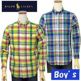 POLO by Ralph Lauren Boy'sラルフローレン長袖マドラスチェック シャツ【クリアランス、見切り処分品】【ラルフローレン ボーイズ】