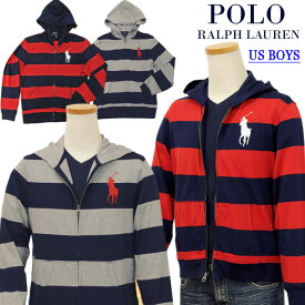 POLO Ralph Lauren Boy'sビッグポニーボーダーフルジップパーカーラルフローレン パーカー送料無料