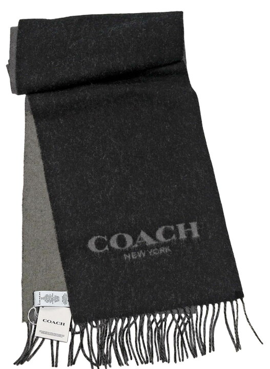 楽天市場】COACH コーチ定番カシミヤ混 ロゴマフラーコーチマフラー  