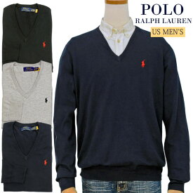 POLO by Ralph Lauren Men's定番コットン100％、V-ネックセーターXL,大きいサイズ ラルフローレン セーター【送料無料】#710890561