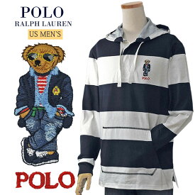 POLO by Ralph Lauren Men'sポロベアーボーダーラガー風パーカー【2023-Fall/NewModel】【ポロベアーパーカー】【送料無料】