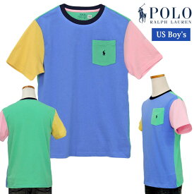 POLO by Ralph Lauren Boy's カラーブロック　ポケット付 半袖Tシャツ【2023-Spring/NewModel】ラルフローレンポロベアーTシャツ父の日ギフト プレゼント