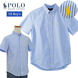 POLO by Ralph Laurenラルフローレン Boy's サッカー地 ストライプシャツ【2024-Spring/NewColor】父の日 ギフト プレゼントラルフローレン 半袖シャツ