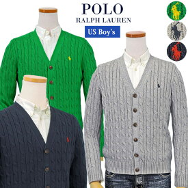 POLO by Ralph Lauren Boy'sコットン　ケーブル編みカーディガンラルフローレン セーターギフト プレゼント
