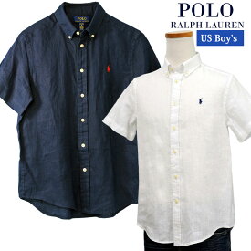 POLO by Ralph Laurenラルフローレン Boy's麻リネン100％ 半袖ボタンダウンシャツ【2024-Spring/NewColor】父の日 ギフト プレゼントPOLO ラルフローレン 半袖シャツ送料無料