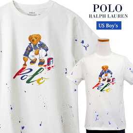 POLO by Ralph Lauren Boy's ペイントベアー総柄半袖Tシャツ2024-Spring/NewModel,ラルフローレンポロベアーTシャツ父の日ギフト プレゼント