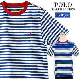 POLO by Ralph Lauren Boy's ポケット付き マリンボーダー半袖Tシャツ2024-Spring/NewModel,ラルフローレンTシャツ父の日ギフト プレゼント