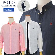 POLO by Ralph Laurenラルフローレン Boy's長袖リネン ボタンダウンシャツ2026-Spring#323865270,3239676…