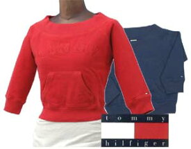 Tommy Jeans by TommyHilfiger トミ-ヒルフィガ- レディ-ス 七部袖 ボ-トネック トレ-ナ-