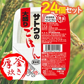 サトウのごはん 新潟県産コシヒカリ パックごはん 大盛 300g×24個セット ご飯パック レトルト食品 常温保存 電子レンジ調理 佐藤のご飯 国産米 レンチン 備蓄