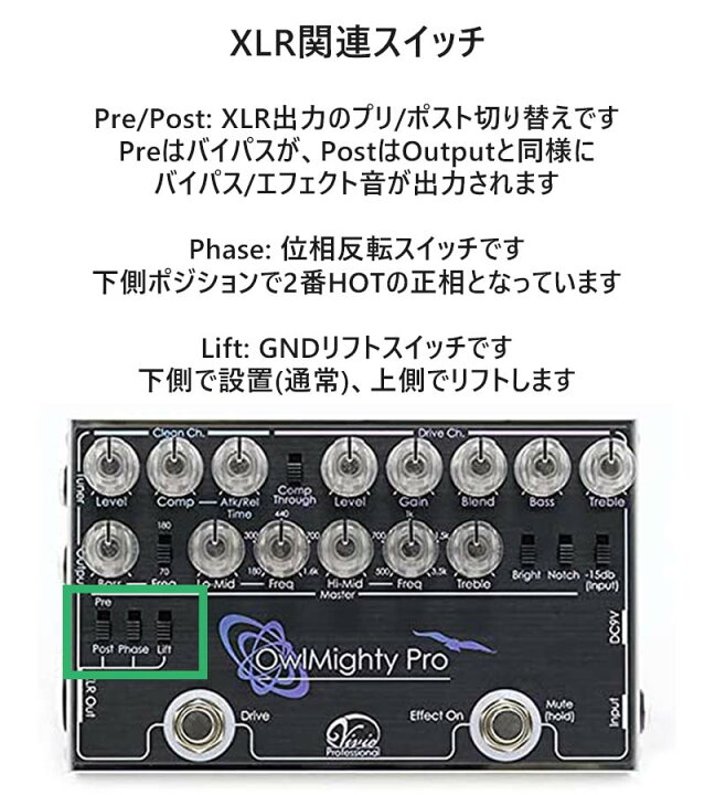 楽天市場】ベース用プリアンプ Vivie OwlMighty Pro BassPreamp ビビー  