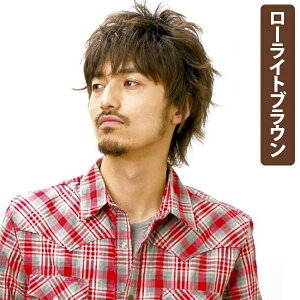 メンズウィッグ ラパンドアール オム デザイン ショート ローライトブラウン 非耐熱 男性用かつら 茶髪 茶色 コスプレ衣装 レディース 男装 フルウィッグ