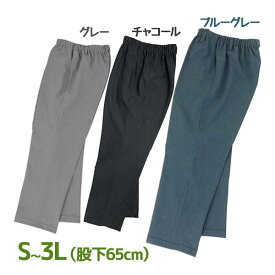 スラックス お父さんのらくらくパンツ 夏用 股下65cm 全3色 S-3L 5サイズ 冷感 丈直し不要 メンズ 男性 イージーパンツ ストレッチ ファスナー付き ズボン