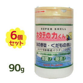 果物・野菜洗浄剤 ホタテの力くん 90g×6個セット 除菌剤 焼成ホタテ貝殻パウダー 国産 日本漢方研究所 海の野菜・くだもの洗い