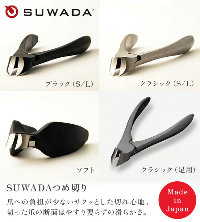 楽天市場】SUWADA つめ切り 爪切り ネイルニッパー ブラック L 