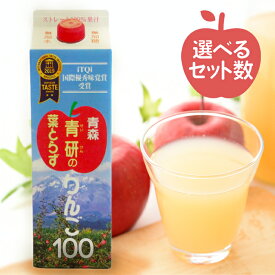 青森県産 青研 葉とらずりんごジュース ストレート100%果汁 1L×12本セット 無添加 国産 紙パック ギフト