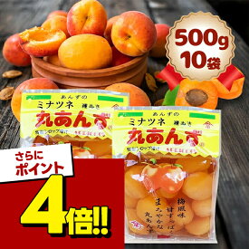 【スーパーSALEで使える!500円OFFクーポン配布中!】ミナツネ 丸あんず シロップ漬け 500g×10個セット 種ぬき 梅風味 駄菓子 杏 フルーツ 48011