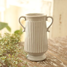 陶器花瓶 エレナ ラウンドS アンティークグレー アンティーク風 フラワーベース アンティーク調 フレンチベース ピッチャー 巾11.5×奥行7×高さ15.5cm