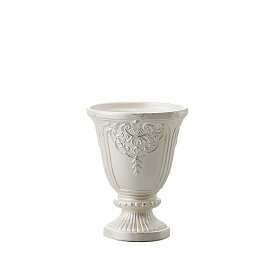 花瓶 おしゃれ アンティーク トラディショナルベース パールホワイト Φ12cm×高さ15.5cm