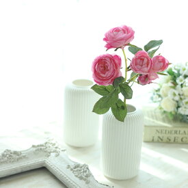 アンティーク風 花瓶 セラミックベース ホワイト おしゃれ 陶器 磁器 フラワーベース Φ9.5cm×高さ16cm