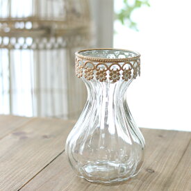 ガラス花瓶 シェイプベース おしゃれ 一輪挿しアンティーク風 雑貨 コベントガーデン ガラス花瓶 Φ9.5×高さ14.5cm