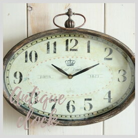 掛け時計 おしゃれ アンティーク風 雑貨 コベントガーデン オーバルクロック アンティーク壁掛け時計 巾32×奥行5.7×高さ26cm 8月10日（水）入荷予定