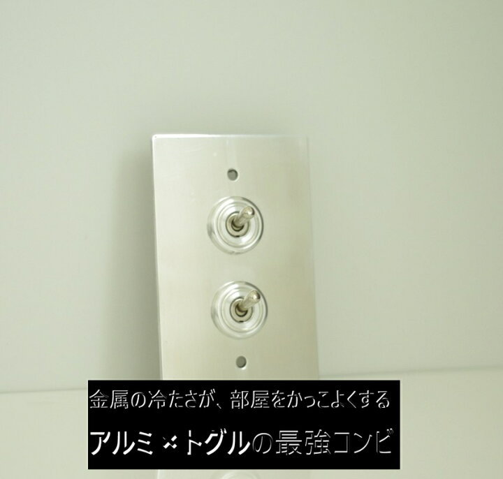 楽天市場】トグルスイッチプレート アルミ 2口 アンティーク調 