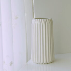 ＼クーポン配布中！スーパーセール11日1:59まで／花瓶 フラワーベース 陶器 白 おしゃれ モダン アンティーク 北欧 DIDIER 花瓶 フレンチライン L ホワイト Φ10×高さ20cm