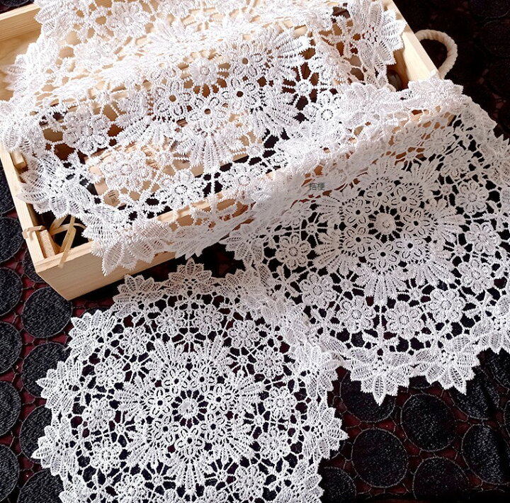 楽天市場】【送料無料】ドイリー レース コースター 敷物 刺繍 