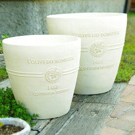 【送料無料】植木鉢 鉢 かわいい 可愛い フレンチスタイル ナチュラル アンティーク風 寄せ植え プランター 白系【友膳 ボヌーブルオリーブ ロング2点セット ホワイト】
