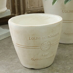 【送料無料】植木鉢 鉢 かわいい 可愛い フレンチスタイル ナチュラル アンティーク風 寄せ植え オリーブ プランター 白系 6号 Φ21×H18.5cm