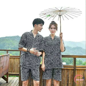 M-4XL 甚平 じんべい メンズ レディース 男女兼用 カップル 上下セット 総柄 綿100% 2点セット 花火大会 夏祭り 男性 父の日 ルームウェア 和服 浴衣 寝巻き パジャマ 着物 部屋着 プレゼント
