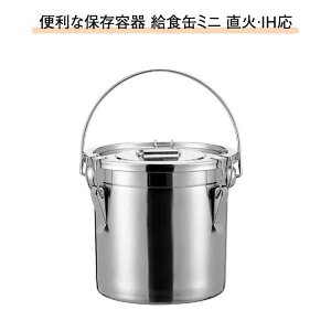 ステンレス保存容器 給食缶 ミニ ステンレス製 保存容器 直火対応 ガスコンロ対応 IH対応 ステンレス鍋 蓋付き 作り置き 食品保存 汁物でも漏れない構造 90度回転式のハンドル 空気弁 キャン