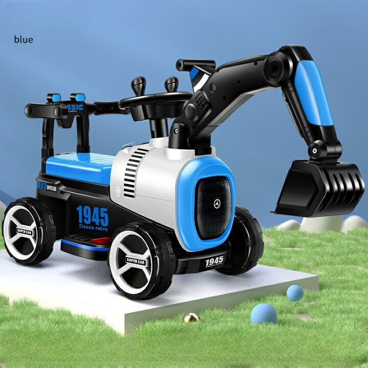 楽天市場】電動乗用玩具 足けり ショベルカー はたらく車 子供 乗れる 