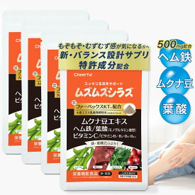 ムズムズシラズ むずむず 足 特許成分 ヘム鉄 ムクナ豆 葉酸 4個 ファーベックスKT ムズムズ足 ビタミンC ビタミンB むずむず脚 サプリメント むずむずしらず ふくらはぎ 夜 寝る前 対策 鉄分 サプリ