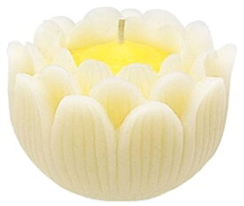 仏具のマルエス(Maruesu) ろうそく 蓮の花 小 アイボリー 約10時間