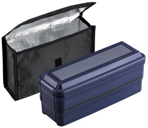 OSK ランチボックス二段保冷ケース付 ネイビー BLW-38DE