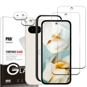 【2+2+1枚セット】Google Pixel 9a 用の ガラスフィルム(2枚) + レンズ保護フィルム (2枚) + 取り付け枠 (1枚) Google Pixel9A 用の フィルム 強化ガラス液晶保護フィルム液晶 ケース 硬度9H スクラッチ防