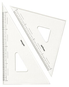ドラパス 三角定規 目盛付 2mm厚 15cm 13121